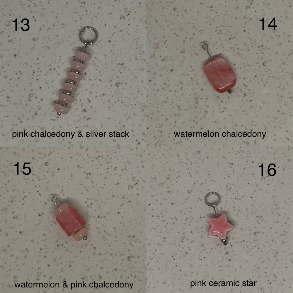 Pink & Purple Stone Charms