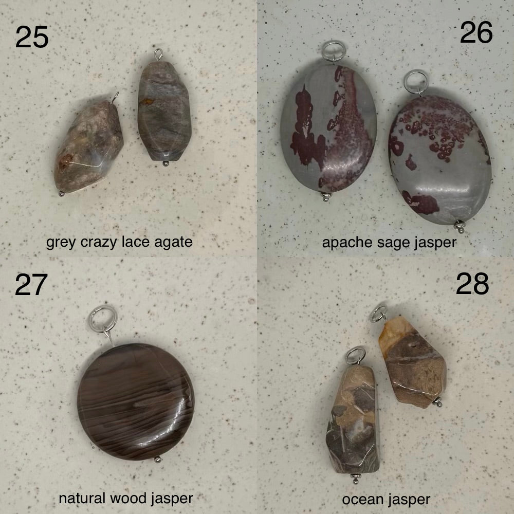 Black, Brown & Grey Stone Charms