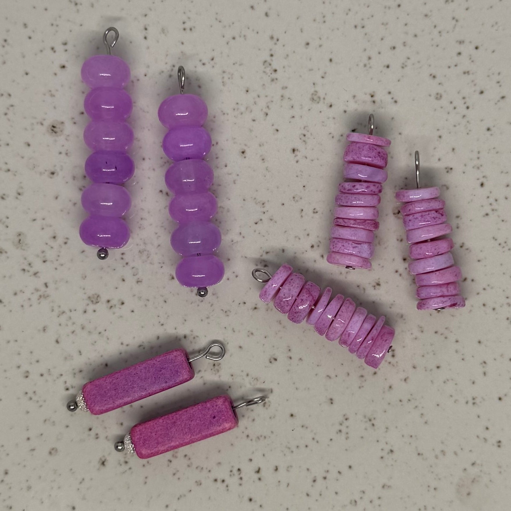 Pink & Purple Stone Charms