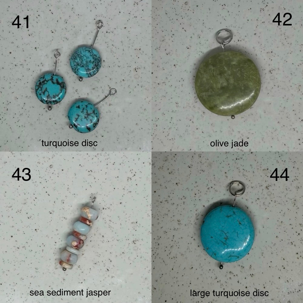 Green & Blue Stone Charms