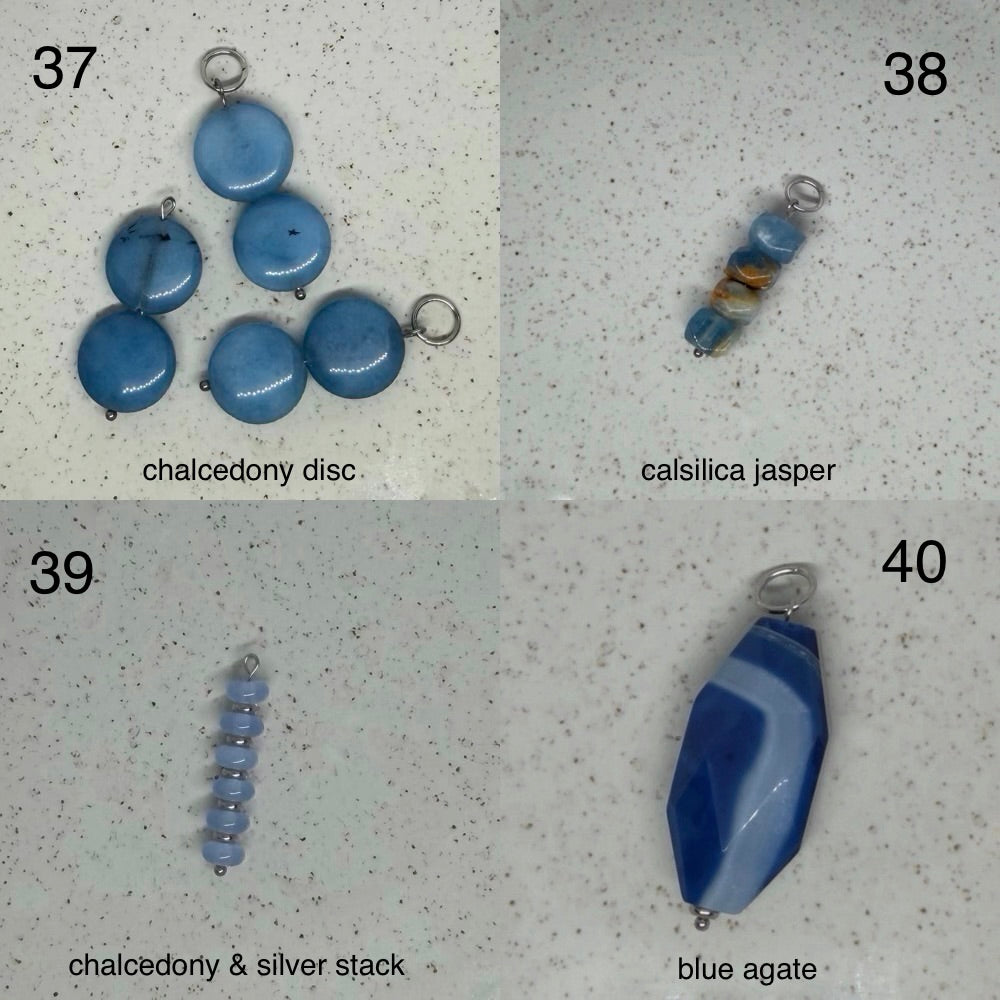 Green & Blue Stone Charms