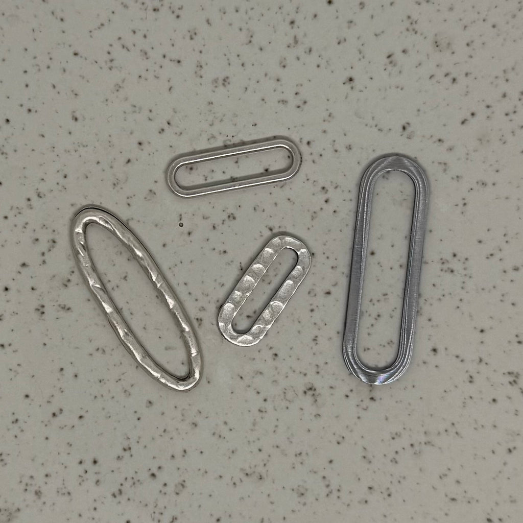 Silver Plated Hammered Oval