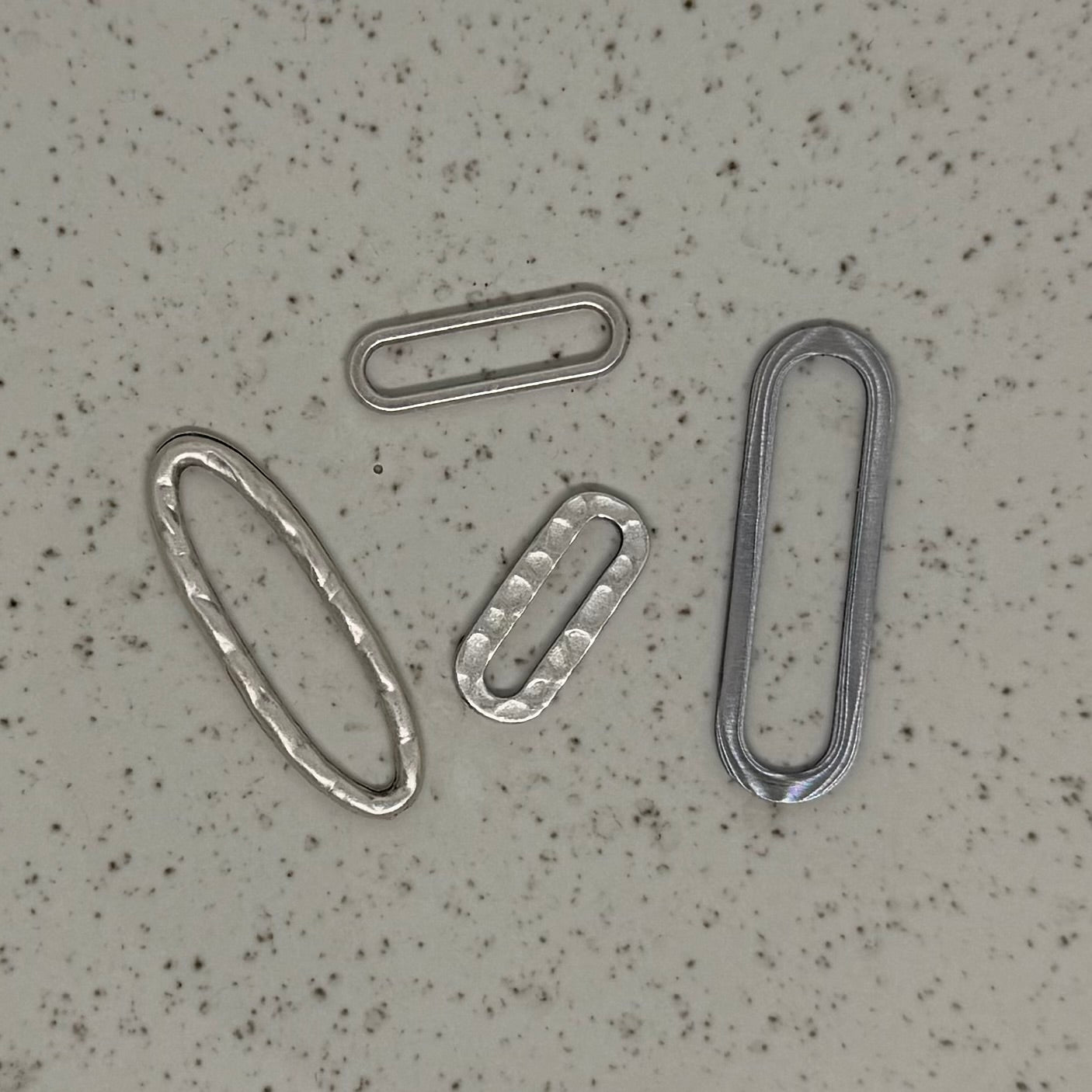 Silver Plated Hammered Oval