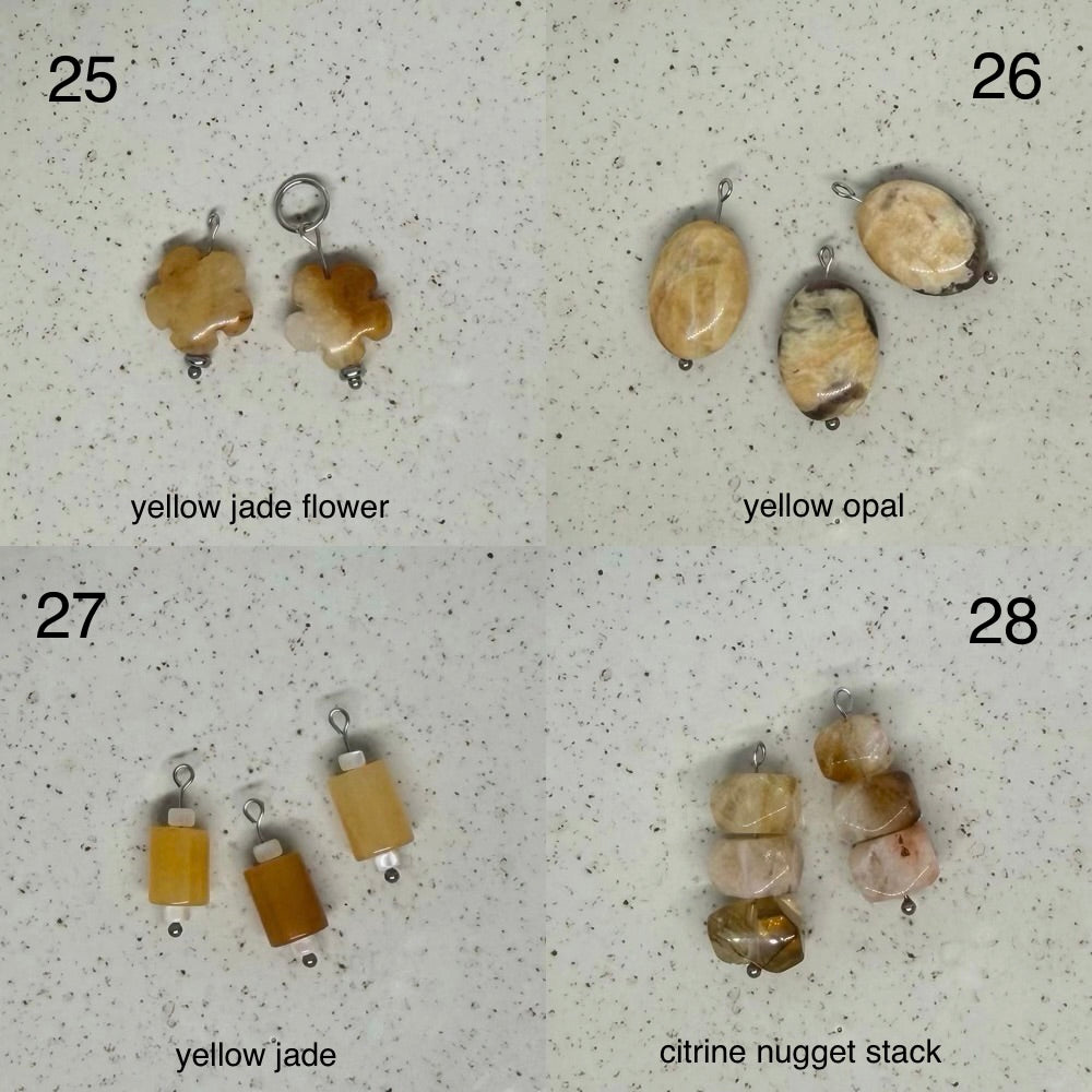 Yellow, Orange & Red Stone Charms