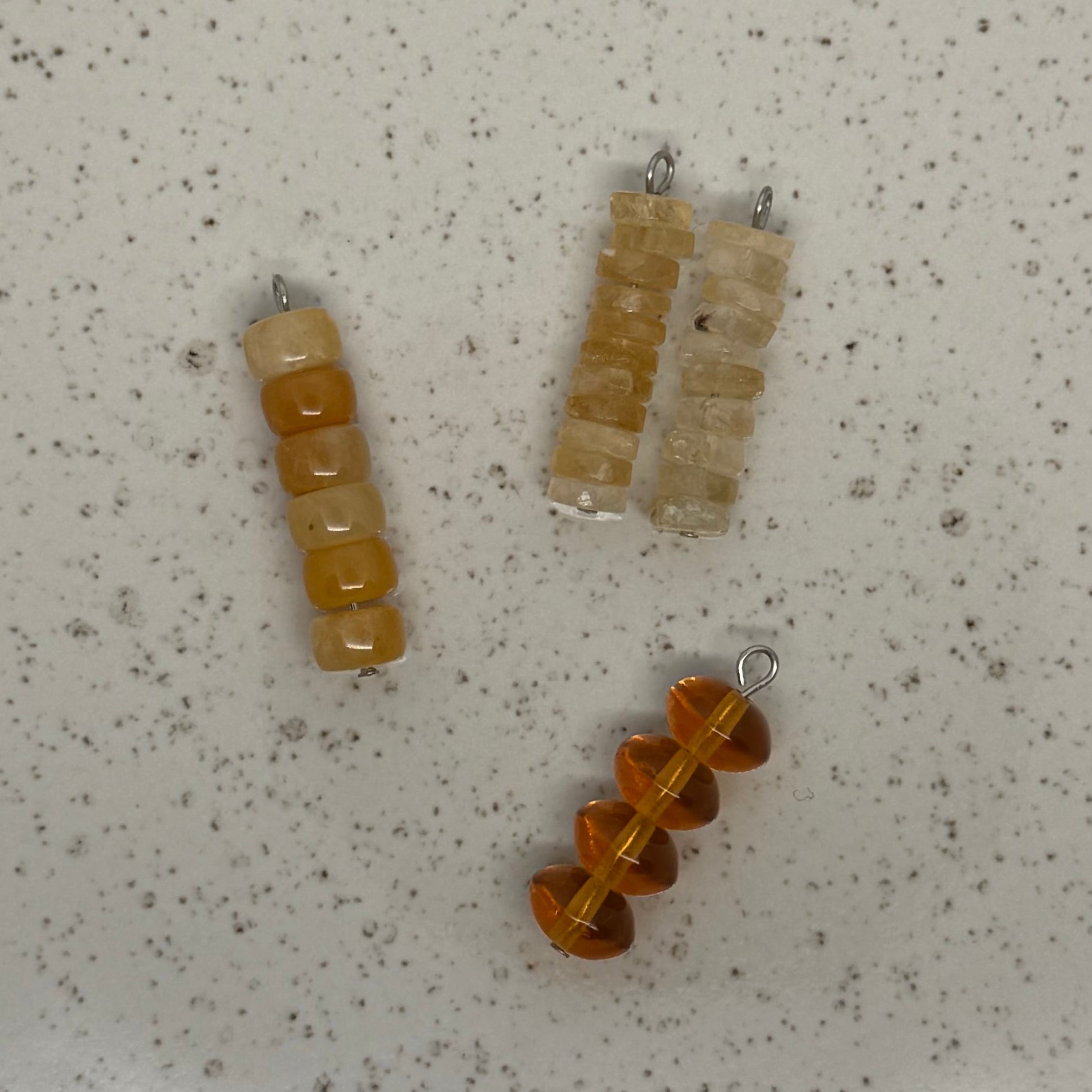 Yellow, Orange & Red Stone Charms