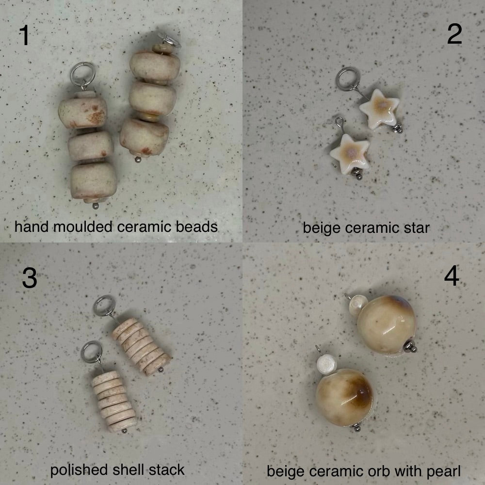 Neutral, White & Beige Stone Charms