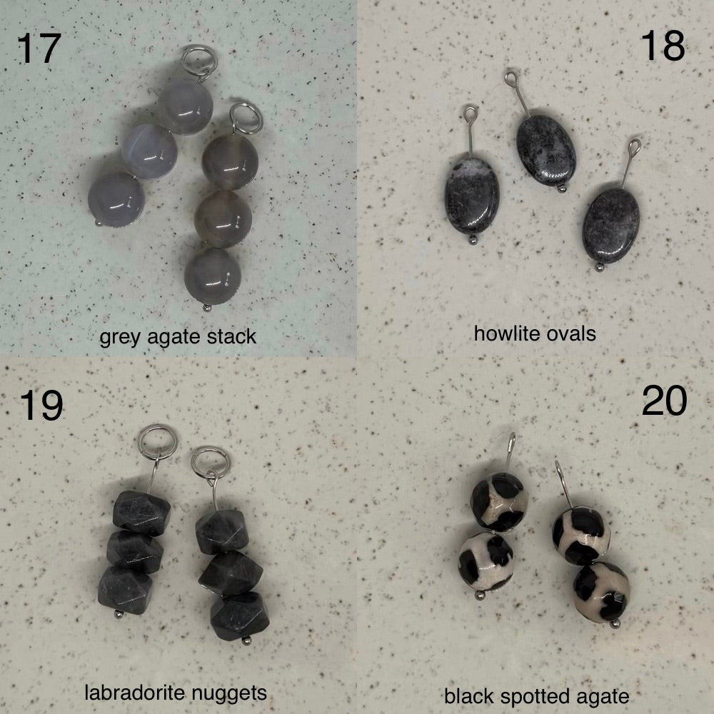 Black, Brown & Grey Stone Charms