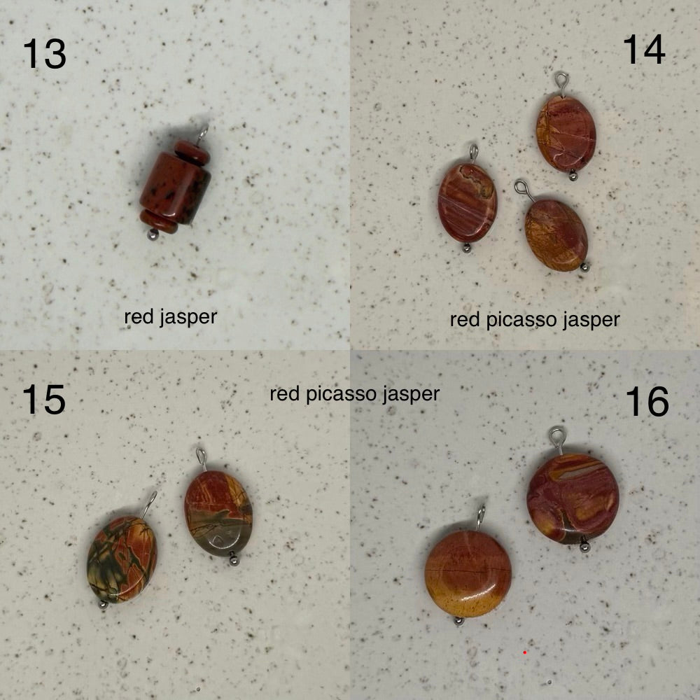 Yellow, Orange & Red Stone Charms