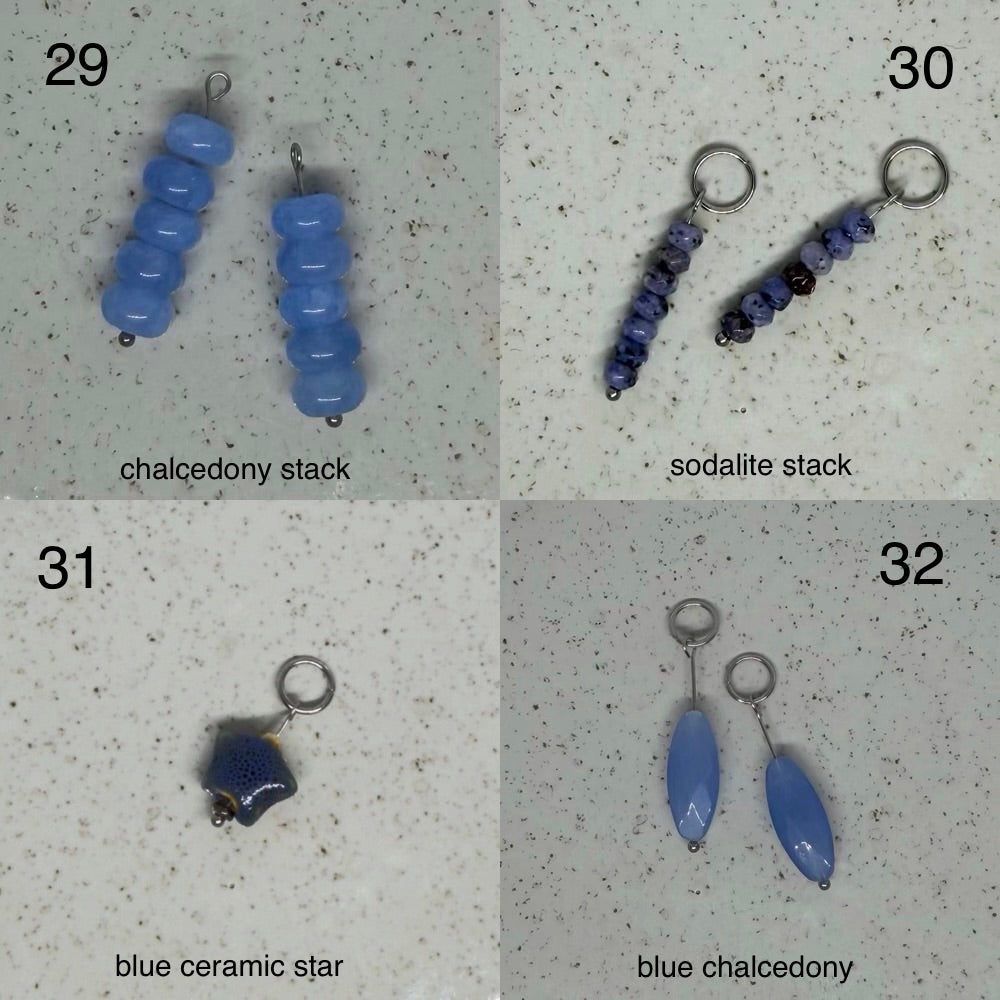 Green & Blue Stone Charms