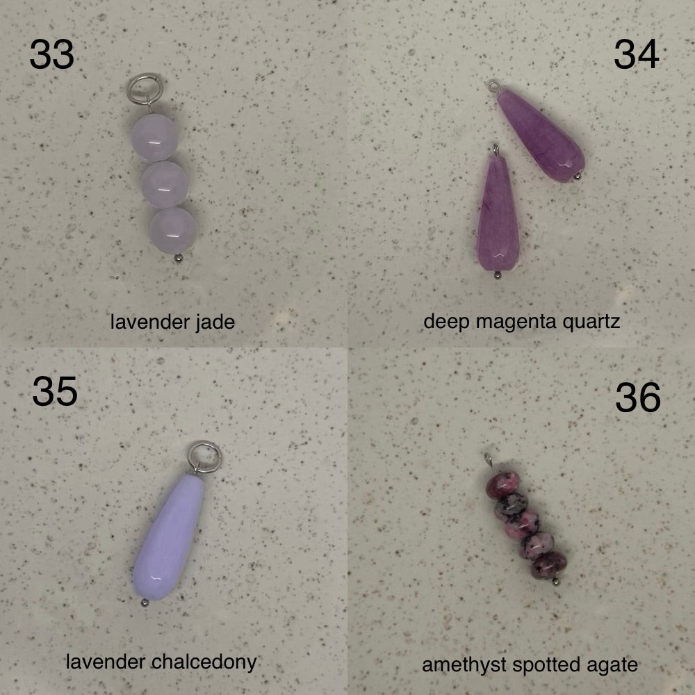 Pink & Purple Stone Charms