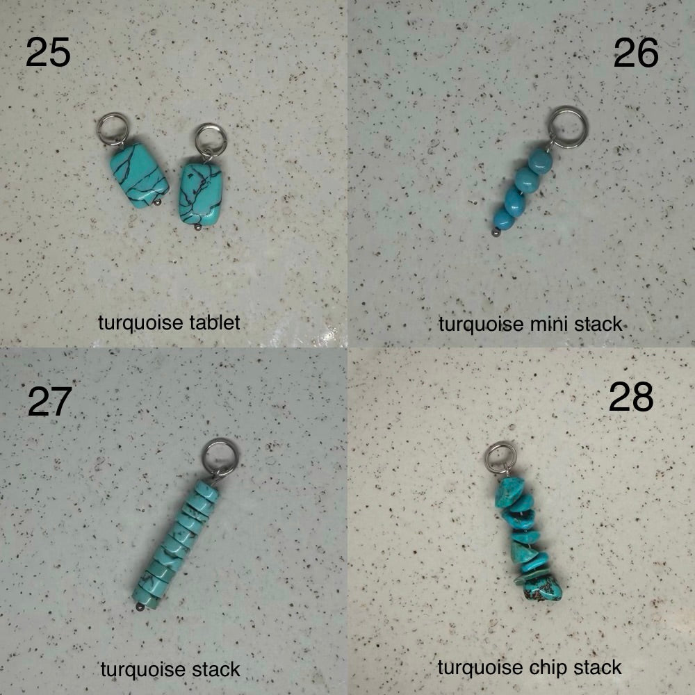 Green & Blue Stone Charms