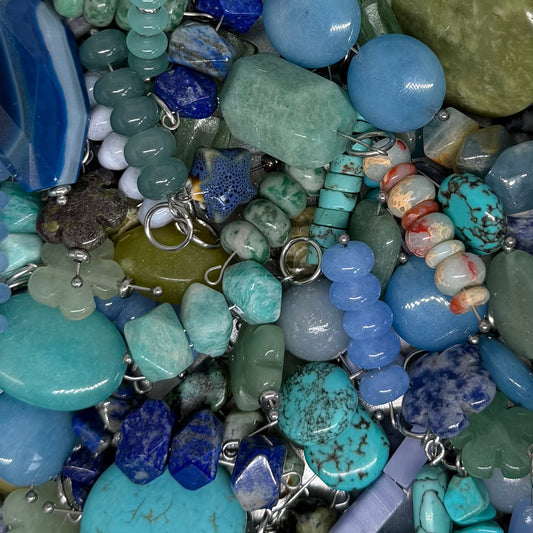 Green & Blue Stone Charms