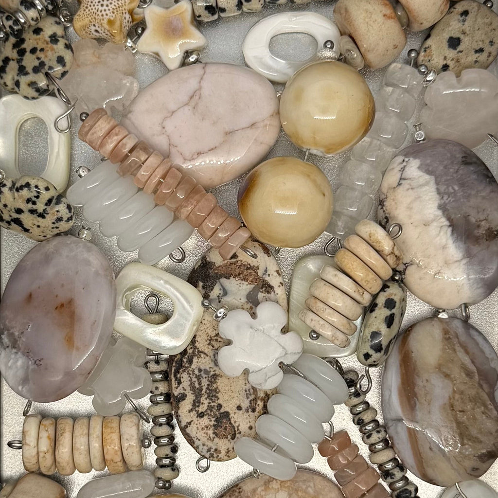 Neutral, White & Beige Stone Charms