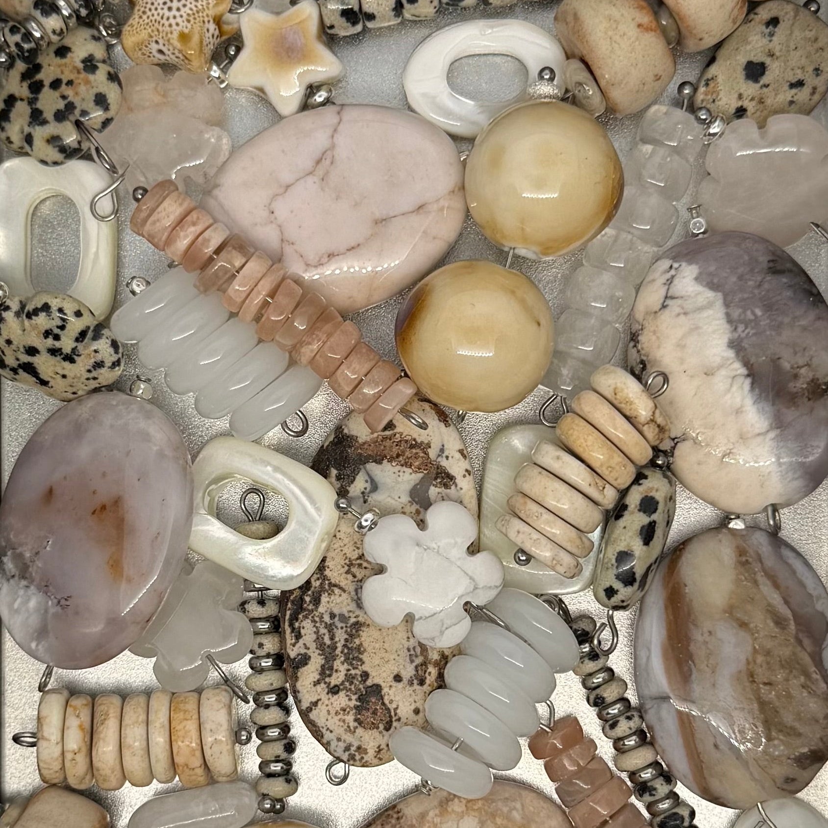 Neutral, White & Beige Stone Charms