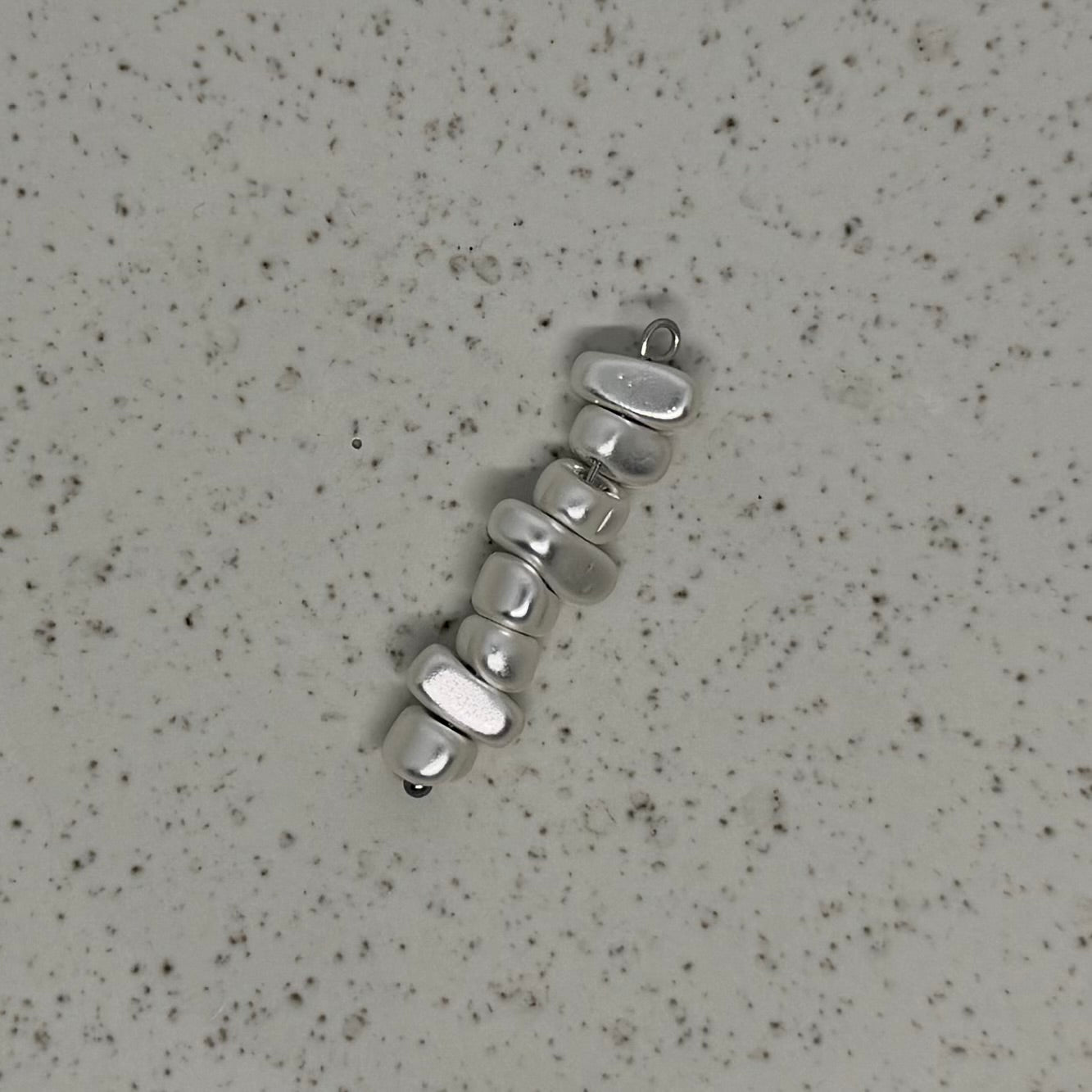 Silver Plated Matte Nugget Stack