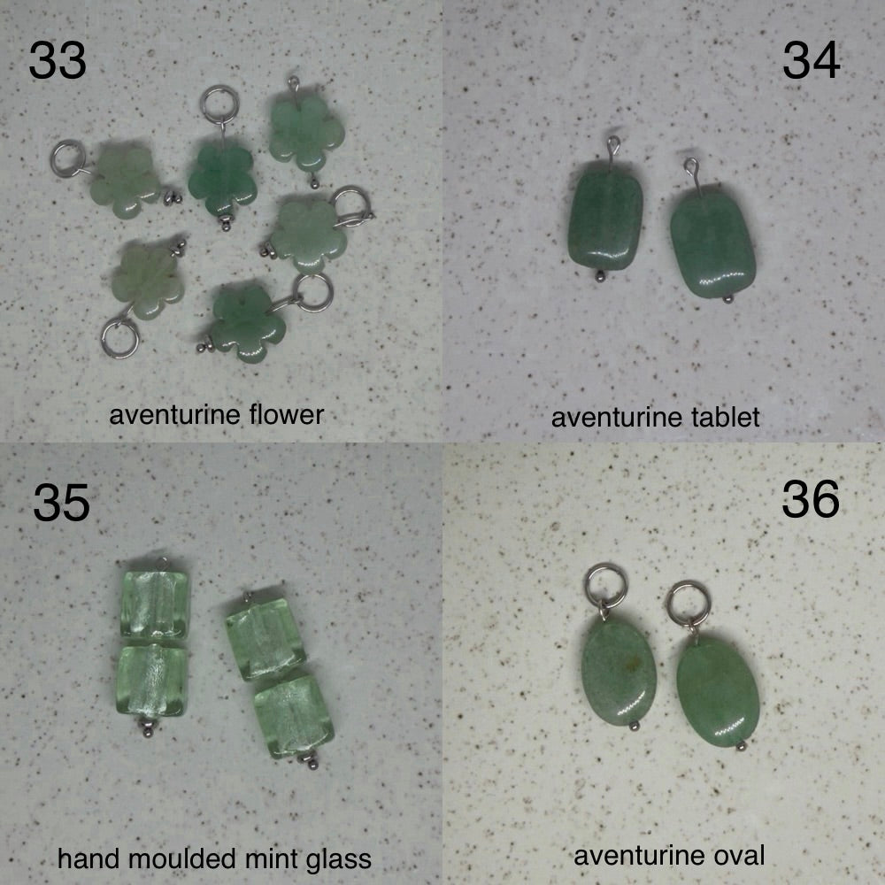 Green & Blue Stone Charms