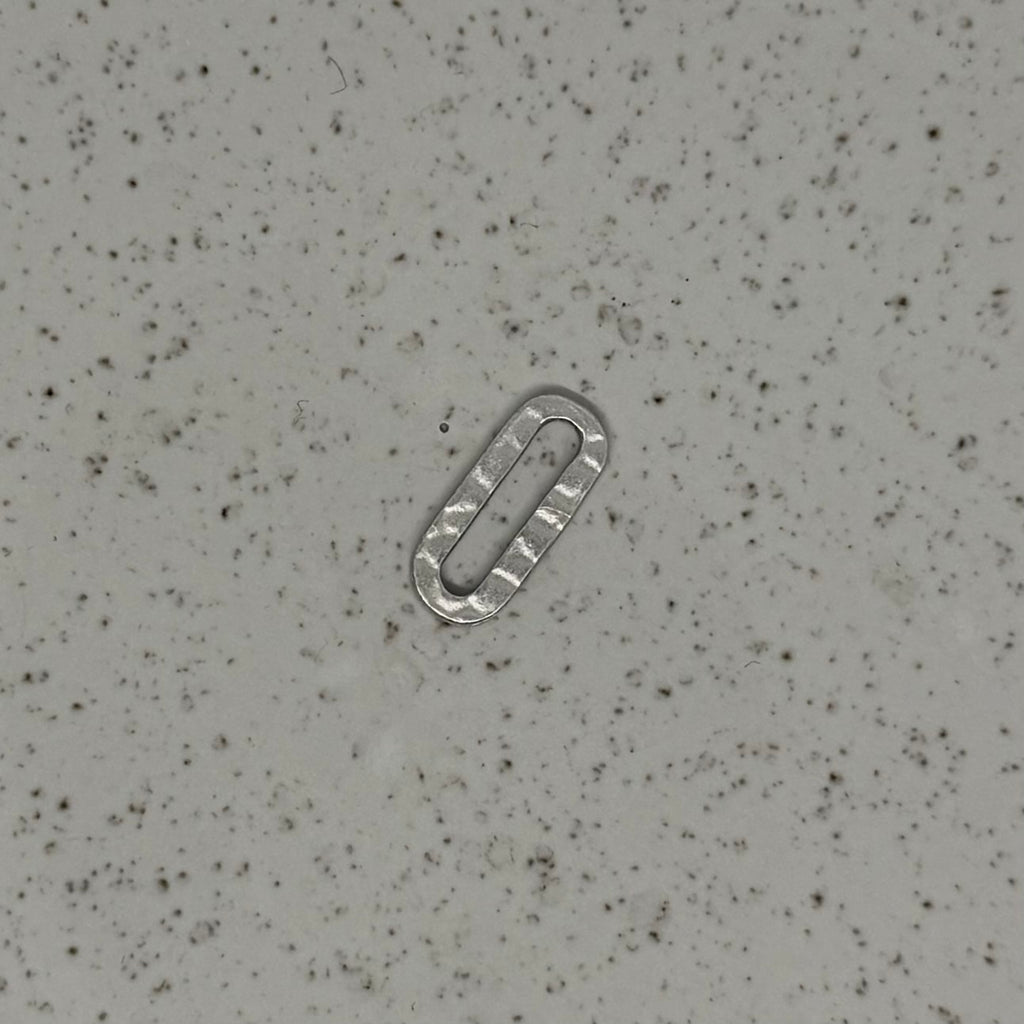 Silver Plated Mini Hammered Squoval