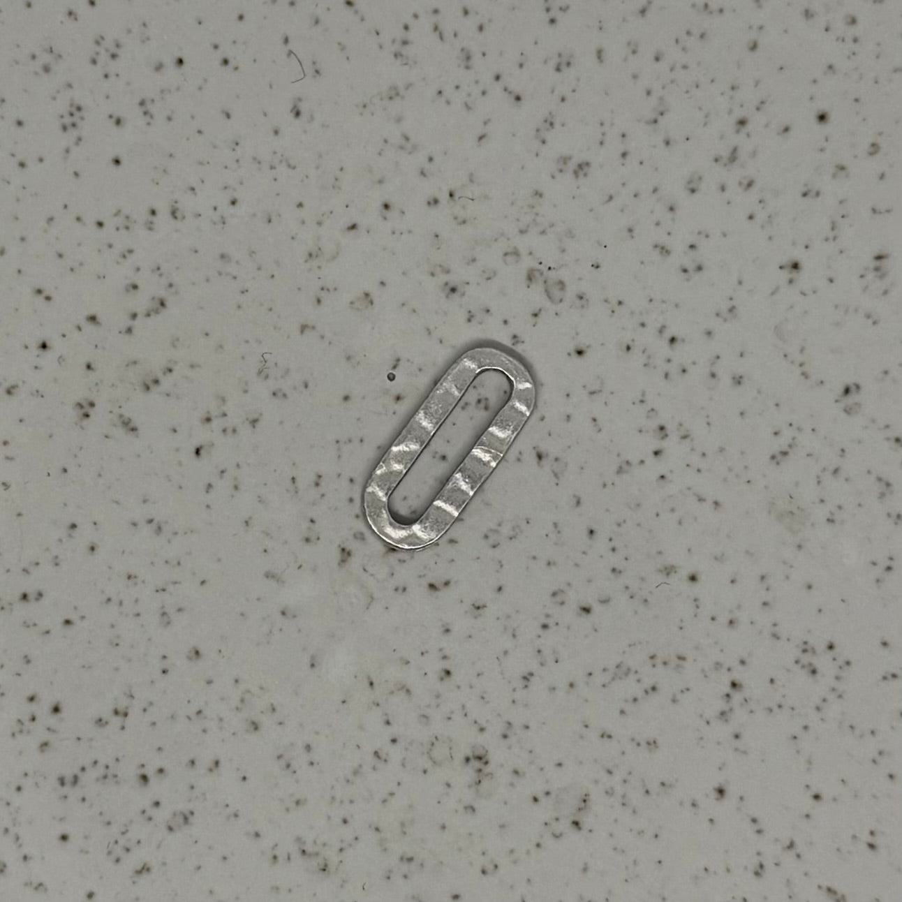 Silver Plated Mini Hammered Squoval
