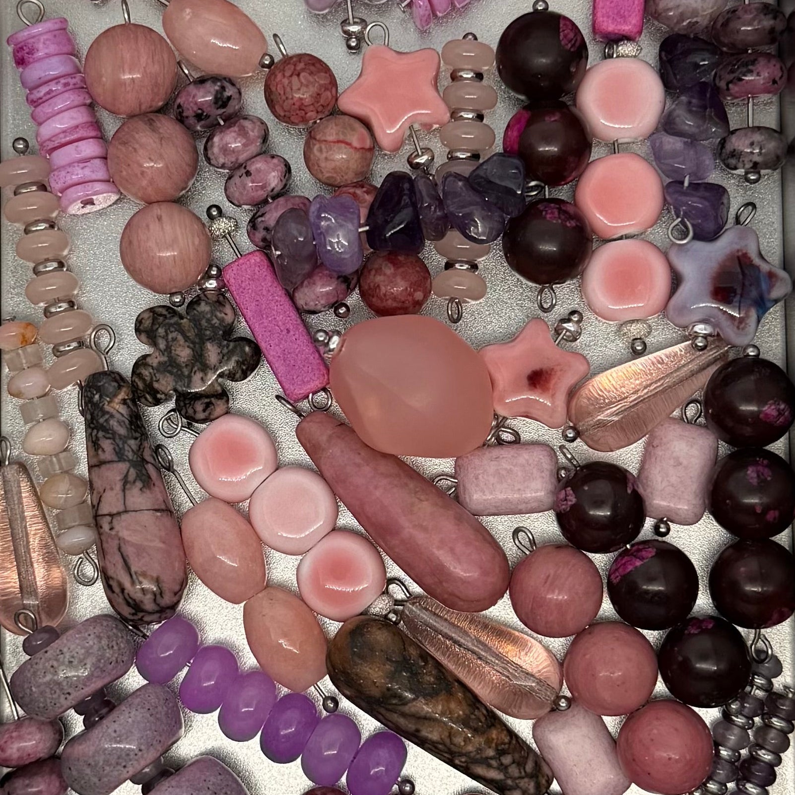Pink & Purple Stone Charms