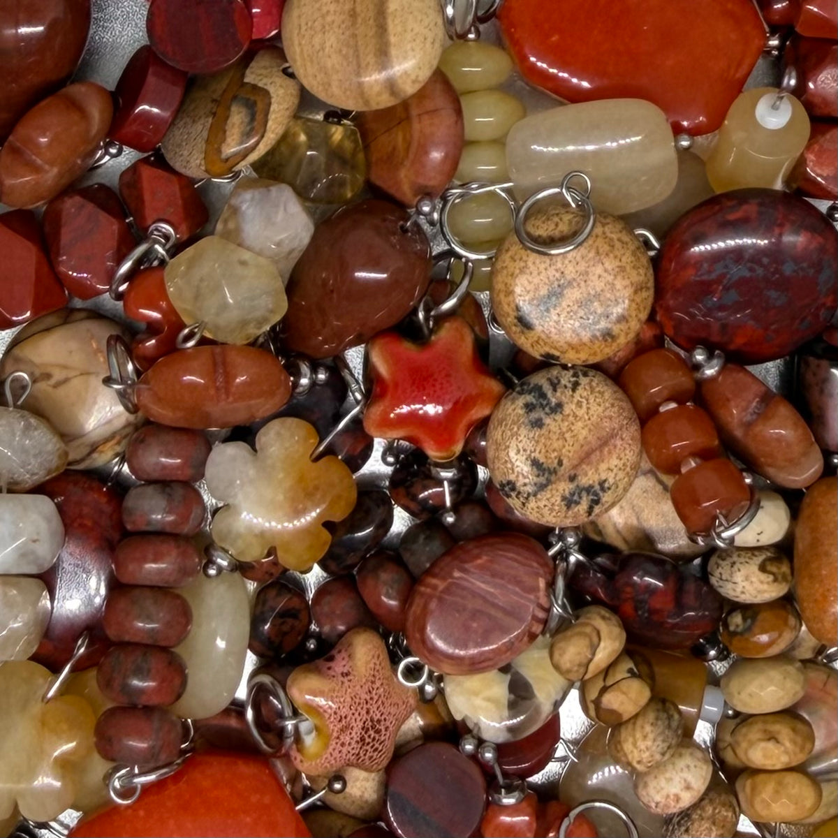 Yellow, Orange & Red Stone Charms
