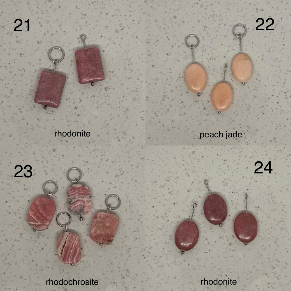 Pink & Purple Stone Charms