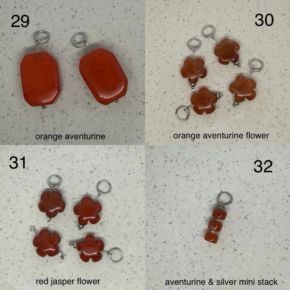 Yellow, Orange & Red Stone Charms