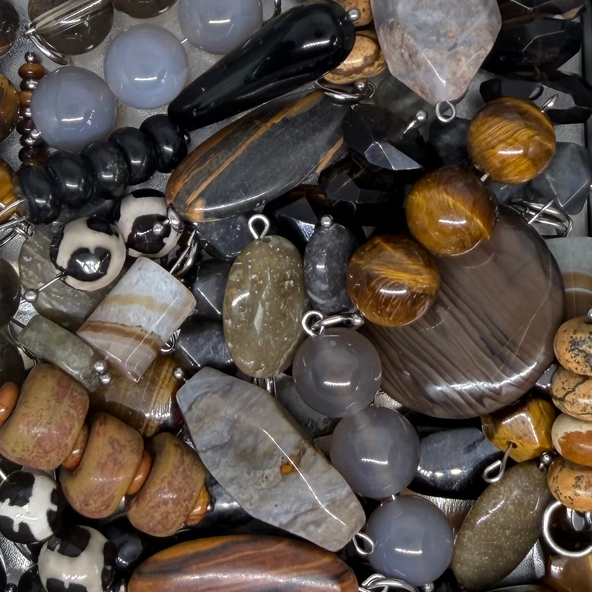 Black, Brown & Grey Stone Charms