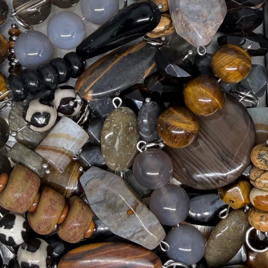 Black, Brown & Grey Stone Charms