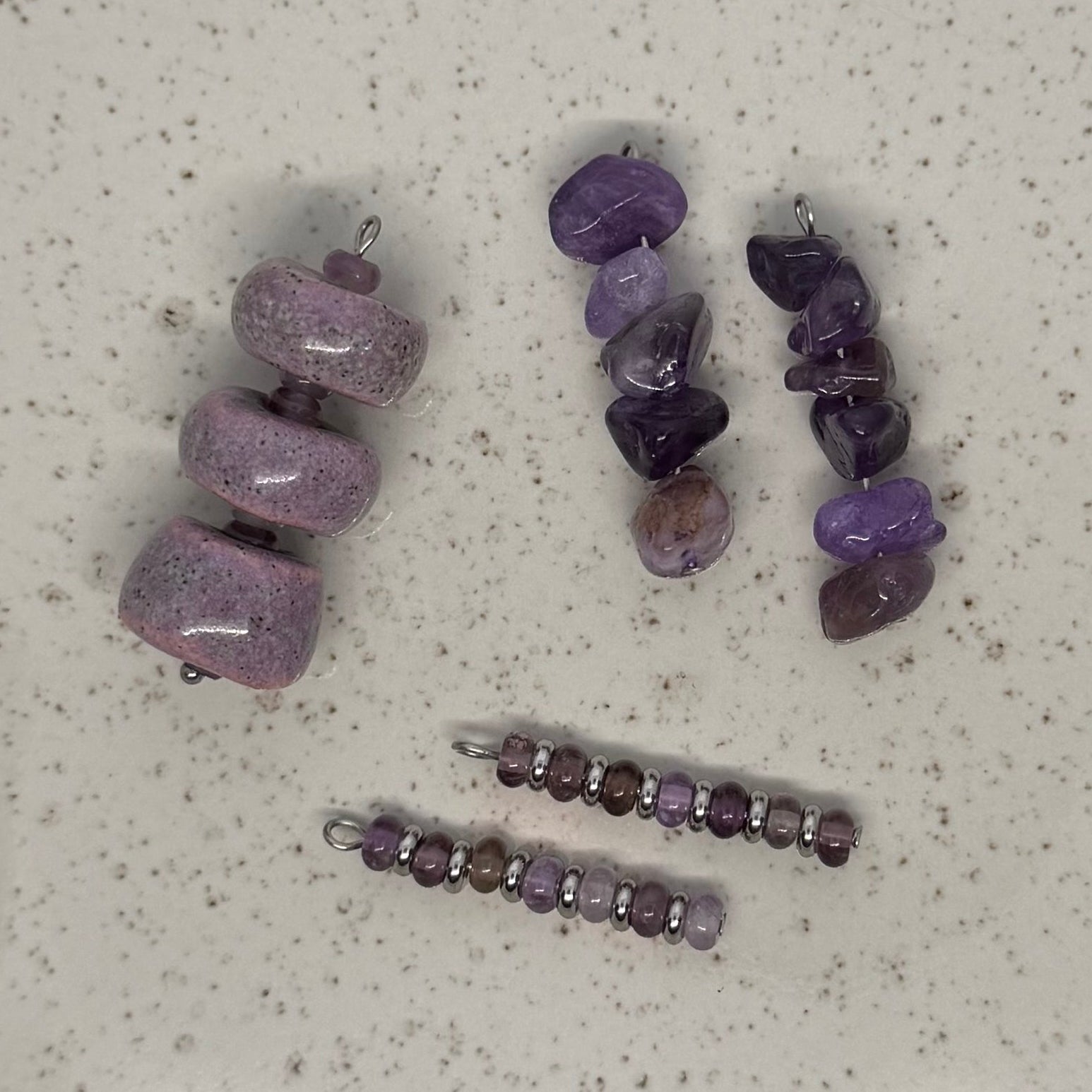 Pink & Purple Stone Charms