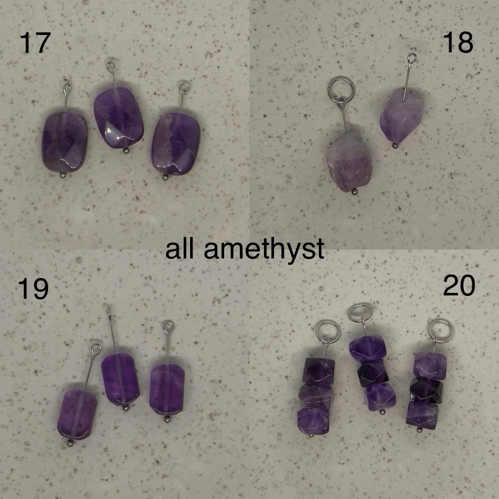 Pink & Purple Stone Charms