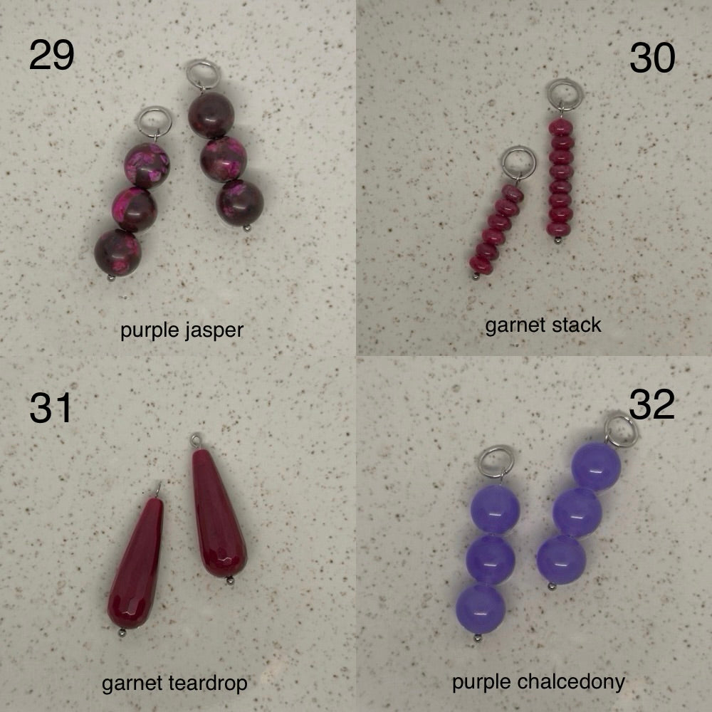 Pink & Purple Stone Charms
