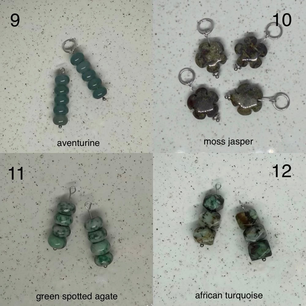 Green & Blue Stone Charms