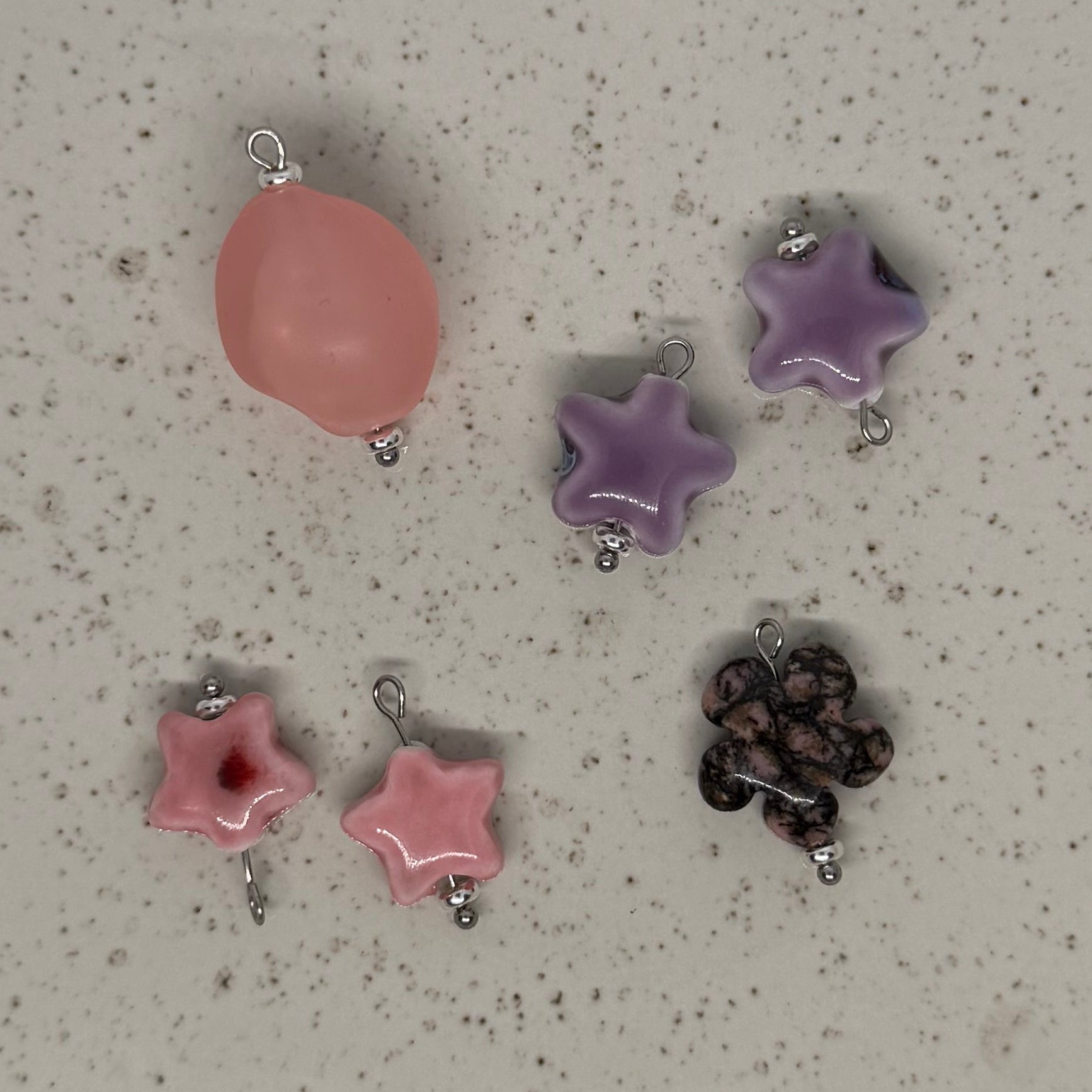 Pink & Purple Stone Charms