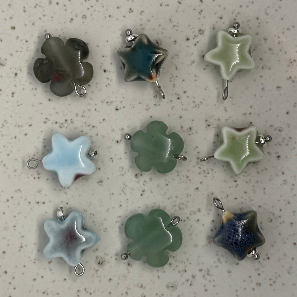 Green & Blue Stone Charms