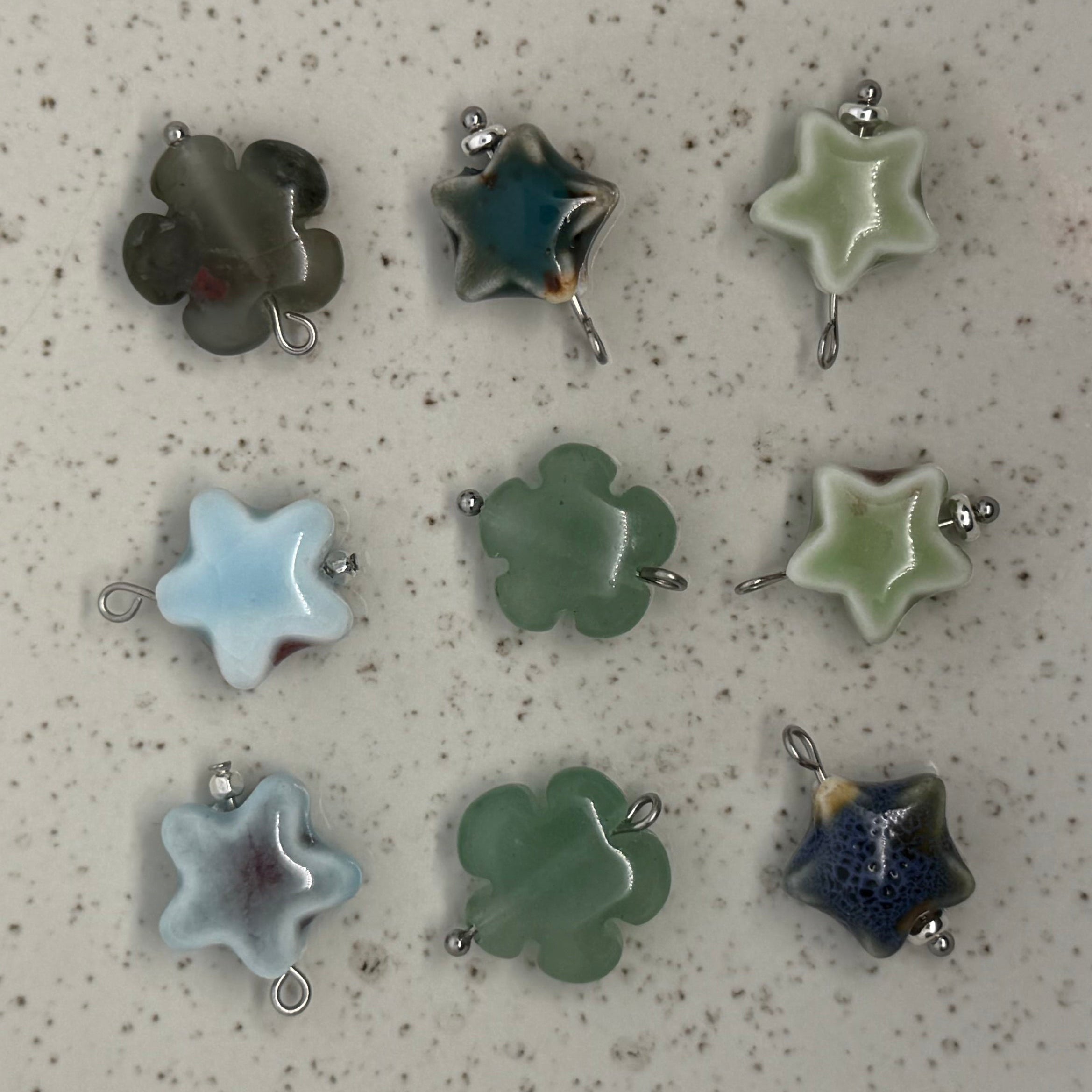 Green & Blue Stone Charms