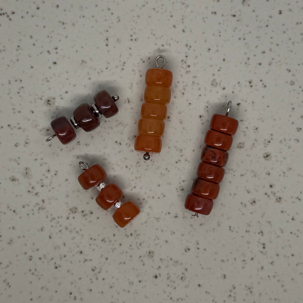 Yellow, Orange & Red Stone Charms