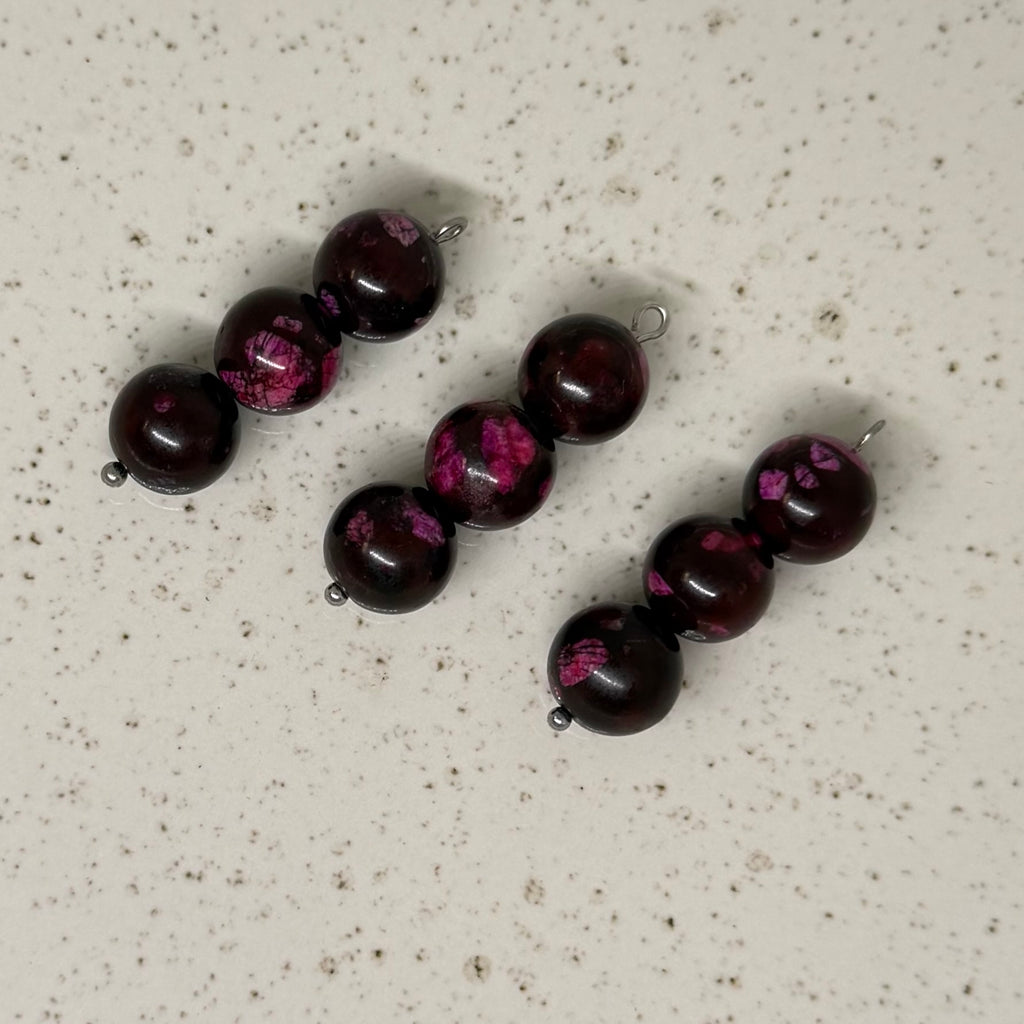 Pink & Purple Stone Charms