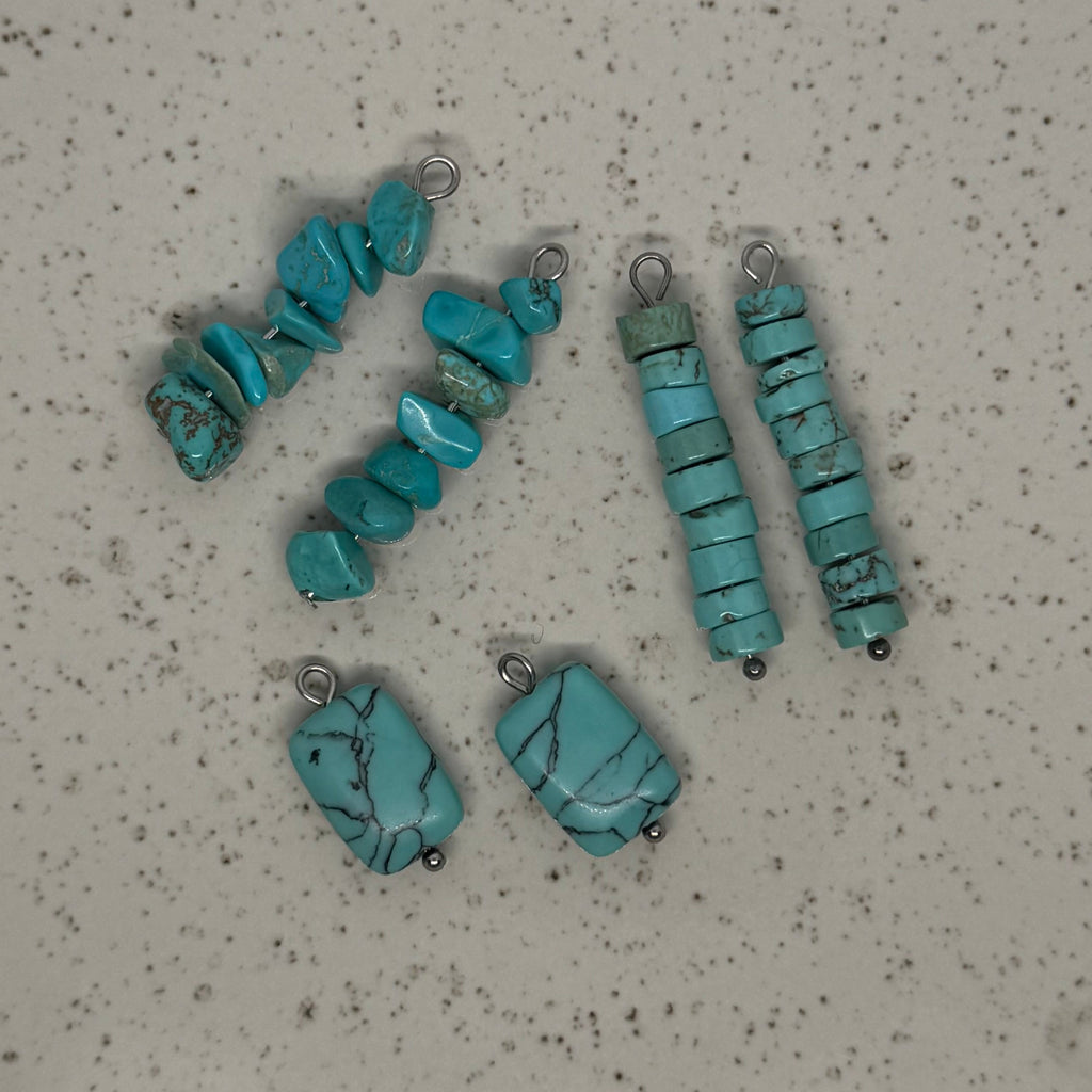 Green & Blue Stone Charms