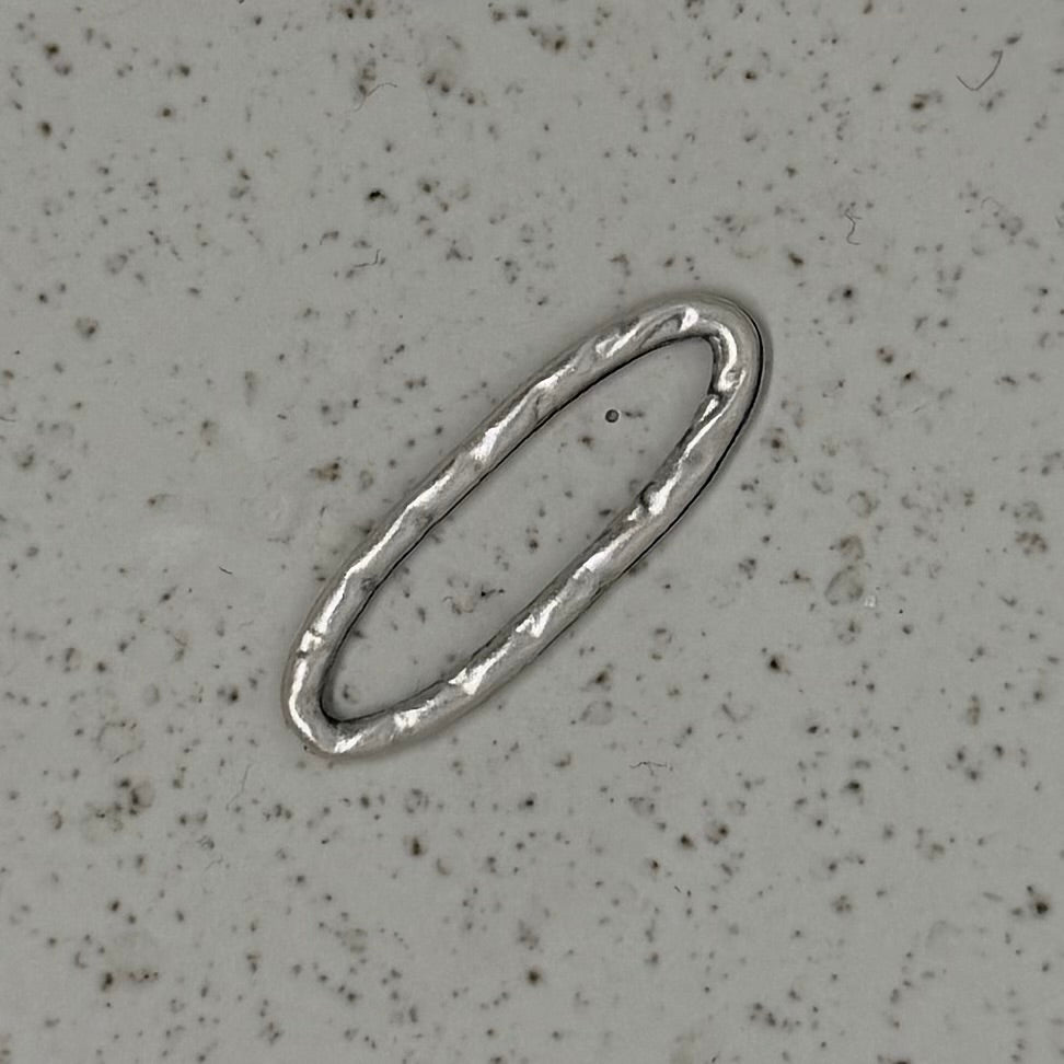 Silver Plated Hammered Oval
