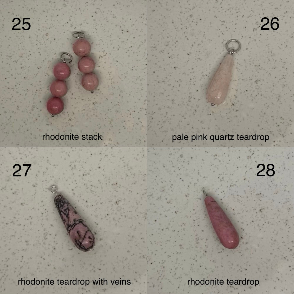 Pink & Purple Stone Charms
