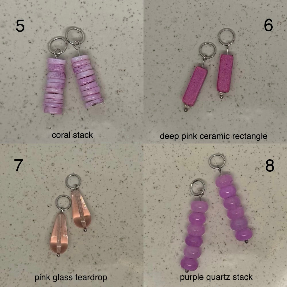 Pink & Purple Stone Charms
