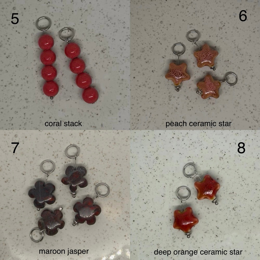 Yellow, Orange & Red Stone Charms