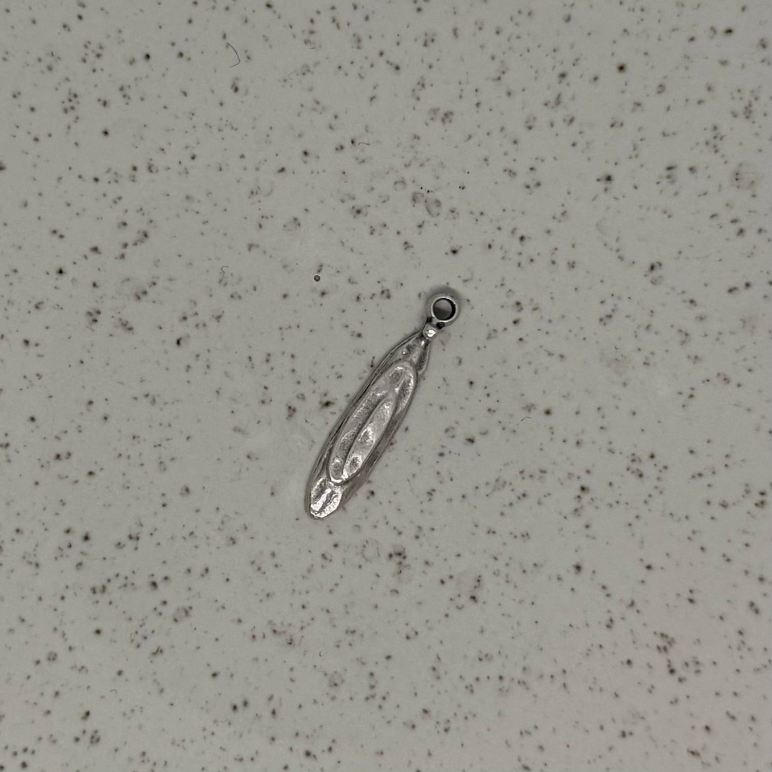 Silver Plated Hammered Layered Oval