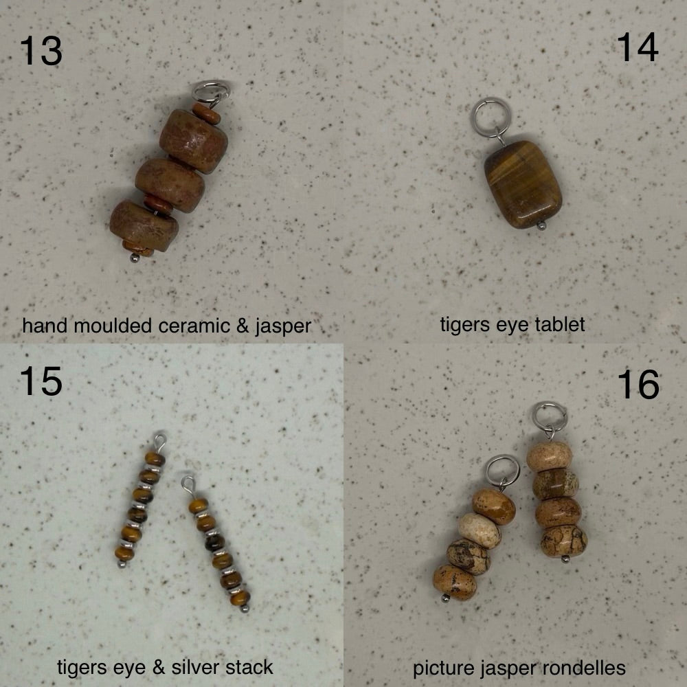 Black, Brown & Grey Stone Charms