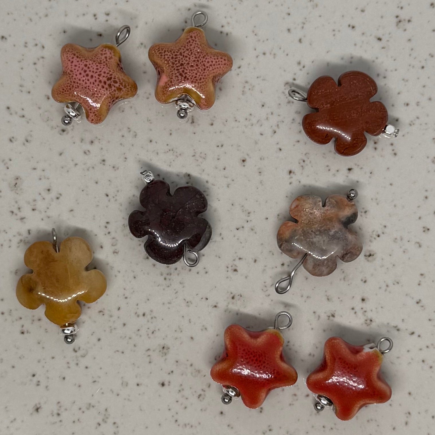 Yellow, Orange & Red Stone Charms