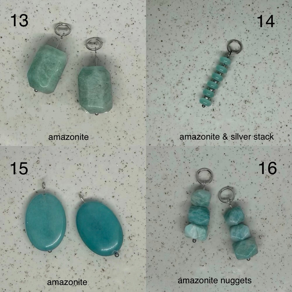 Green & Blue Stone Charms