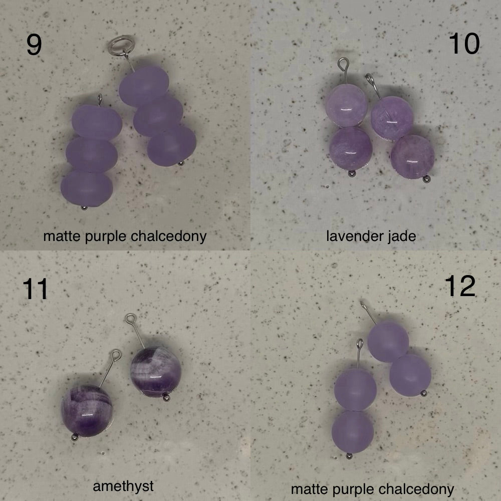 Pink & Purple Stone Charms