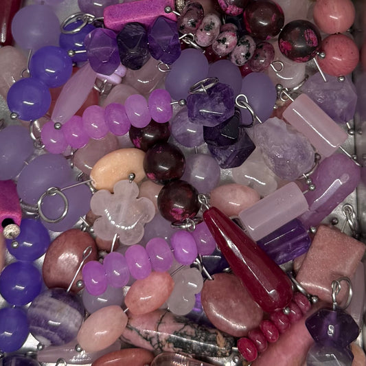 Pink & Purple Stone Charms